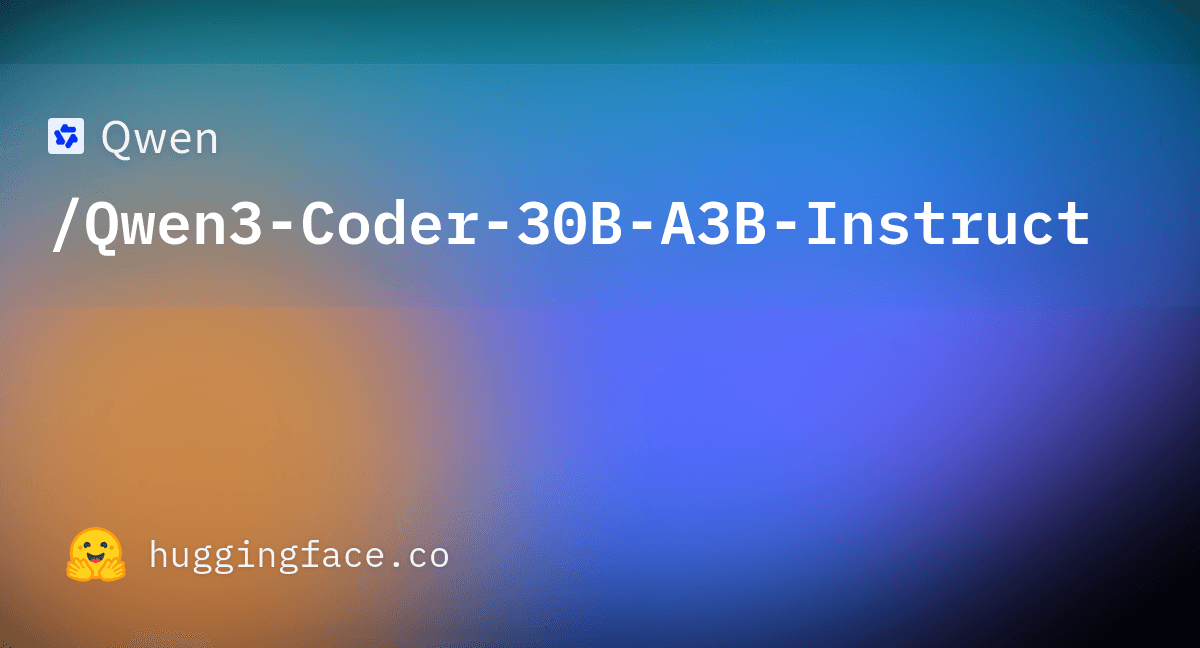 Qwen3 Coder 30B A3B Instruct