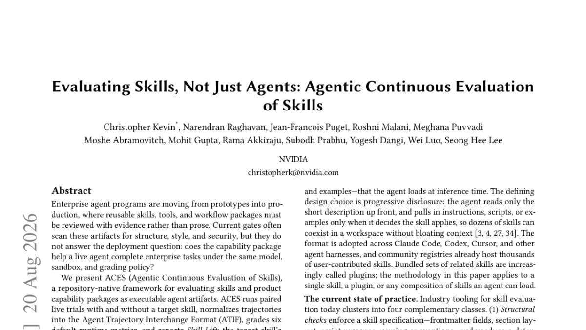 NVIDIA finds skill doc-scans predict nothing about what a skill does at runtime