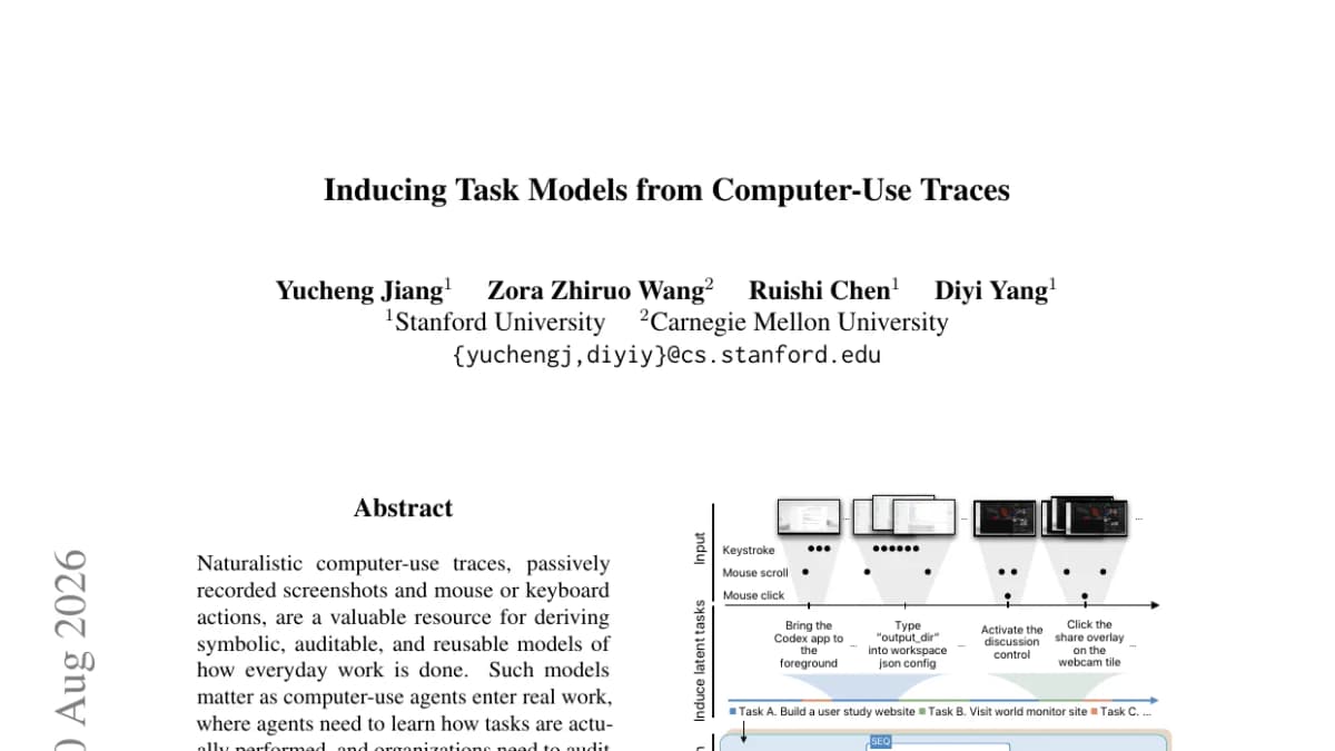 Stanford turns raw screen recordings into task models that lift agent accuracy 30%