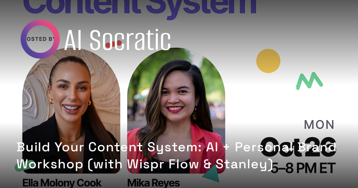 Build Your Content System: AI + Personal Brand Workshop (with Wispr ...
